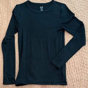 Gap Modern T, long-sleeve black crewneck t-shirt, size M Tall